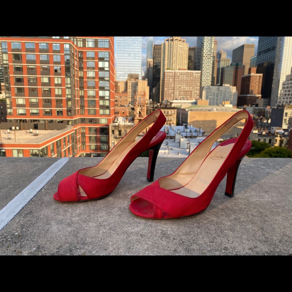 Christian Louboutin peep-toe heels, size 38 1/2
